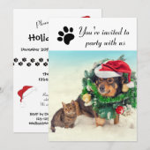 Fête avec nous chien et chat - Invitation à la fêt (Devant / Derrière)