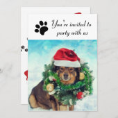 Fête avec nous Chien - Invitation de fête de vacan (Devant / Derrière)