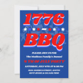 Fête BBQ 1776 | Invitation pour une soirée de feux (Devant)