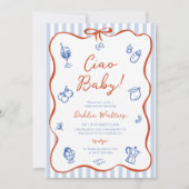 Fête Bébé Italien Invitation Fille Garçon (Devant)