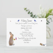 Fête bébé lapin fantaisiste : invitations (Debout devant)