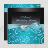 Fête Bleu Fils Anniversaire Invitation (Devant / Derrière)