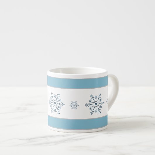 Fête Bleue Flocon de neige Espresso Mug (Devant droit)
