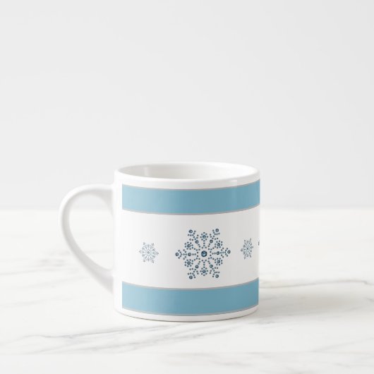 Fête Bleue Flocon de neige Espresso Mug (Gauche)