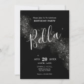 Fête brillante noire Invitation (Devant)