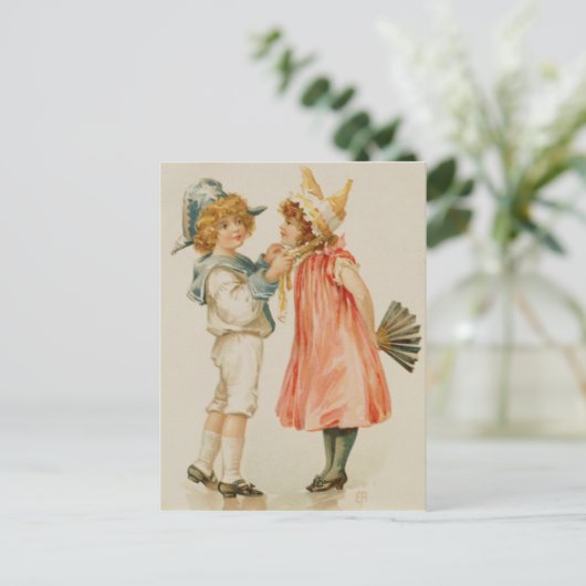 Fête, carte postale de Noël (Debout devant)