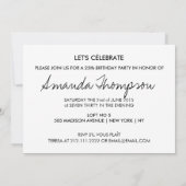 FÊTE CÉLEBRATE Invitation d'anniversaire Mode mode (Dos)