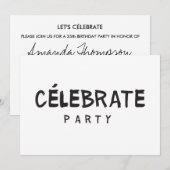FÊTE CÉLEBRATE Invitation d'anniversaire Mode mode (Devant / Derrière)