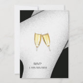 Fête Champagne Verre Nouvel An Invitation (Dos)