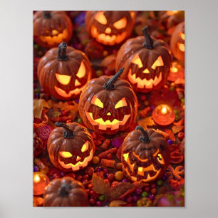 Fête citrouille - Poster d'Halloween cosy