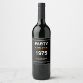Fête comme c'est 1975 Étiquettes de vin personnali (Devant)