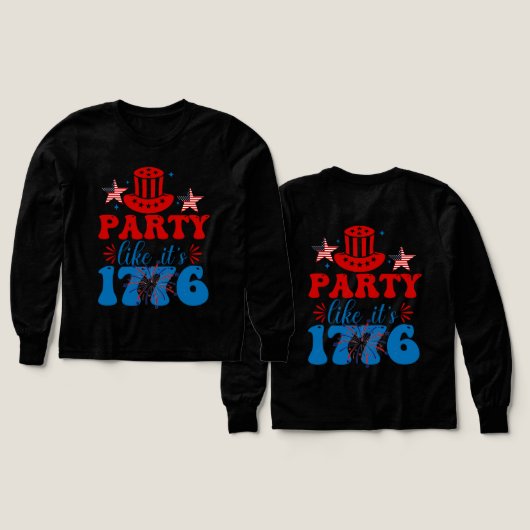 Fête Comme Ses 1776 Étoiles & Stripes Rouge Blanc  (Motif recto et verso)