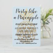 Fête comme un ananas Invitation d'anniversaire (Debout devant)