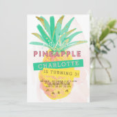 Fête comme un ananas Invitation d'anniversaire (Debout devant)