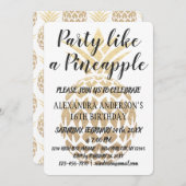 Fête comme un ananas Invitation d'anniversaire (Devant / Derrière)