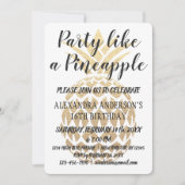 Fête comme un ananas Invitation d'anniversaire (Devant)
