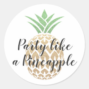 Fête comme un Autocollant d'Anniversaire d'ananas