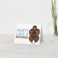 Fête Comme Un Brownie Carte Anniversaire (Bleu)