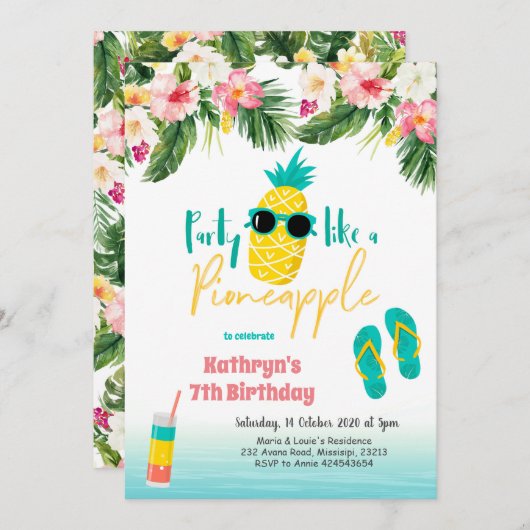 Fête comme une invitation à l'ananas (Devant / Derrière)