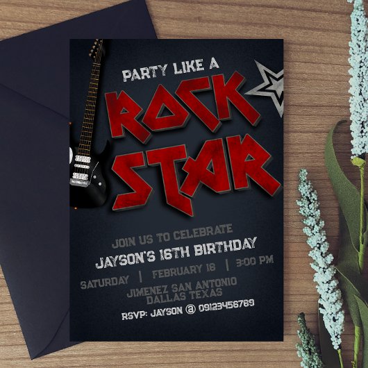 Fête comme une invitation Rockstar