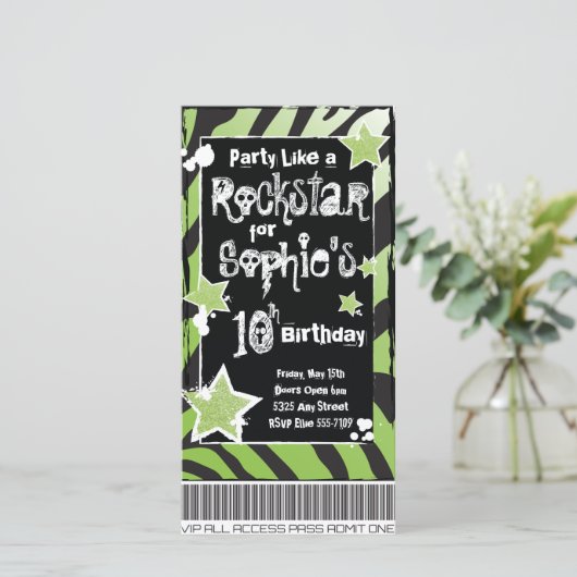 Fête comme une Rockstar - Modèle de l'invitation v (Debout devant)