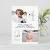 Fête conjointe | Simple invitation d'anniversaire  (Debout devant)