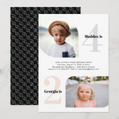 Fête conjointe | Simple invitation d'anniversaire  (Devant / Derrière)