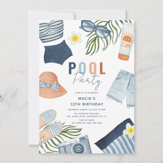 Fête cool de billard Anniversaire Invitation (Devant)