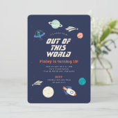 Fête cosmique Anniversaire 5x7 Invitation (Debout devant)