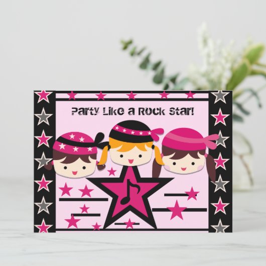 Fête Customisée comme une rock star Invitation (Debout devant)