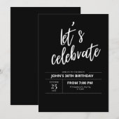Fête d'anniversaire 30 ans Minimaliste Invitation (Devant / Derrière)