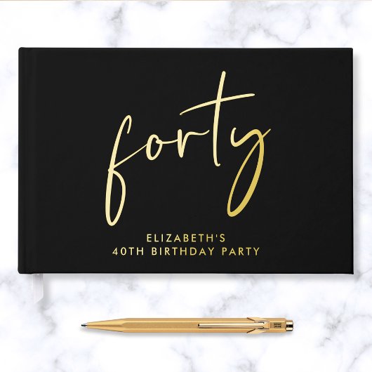 Fête d'anniversaire 40 ans Chic Script