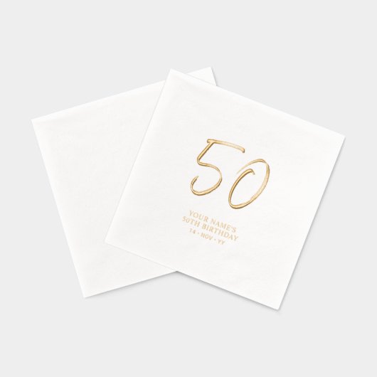 Fête d'anniversaire 50 ans Modern Brush Script (Verso)