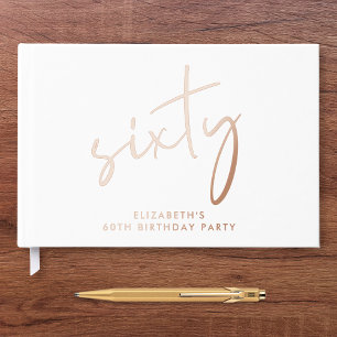 Fête d'anniversaire 60 ans Chic Script Rose Gold