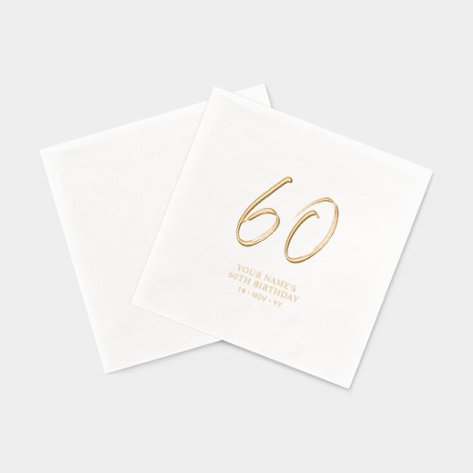 Fête d'anniversaire 60 ans Modern Brush Script (Verso)