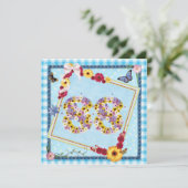 Fête d'anniversaire 88e Invitation fleurs, papillo (Debout devant)