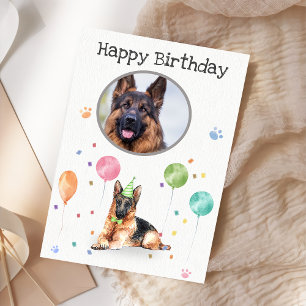 Fête d'anniversaire Allemand Shepher Carte d'anima