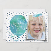 Fête d'anniversaire aquarelle | Invitations garçon (Devant)
