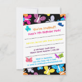 Fête d'anniversaire aux papillons - Invitation 3x5 (Devant)