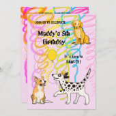 Fête d'anniversaire avec DOGGY AMIS Invitation (Devant / Derrière)