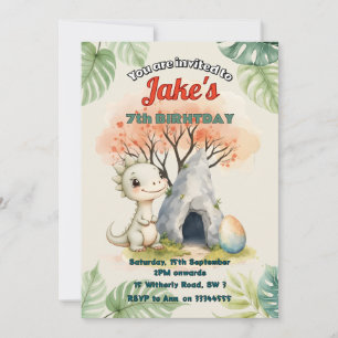 Fête d'anniversaire avec invitation de dinosaures
