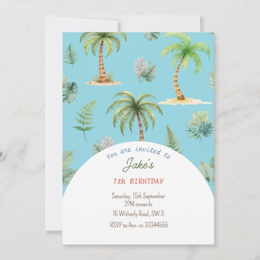 Fête d'anniversaire avec invitation de dinosaures  (Devant)