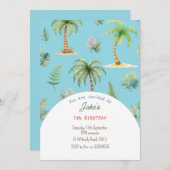 Fête d'anniversaire avec invitation de dinosaures  (Devant / Derrière)