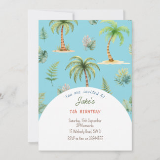 Fête d'anniversaire avec invitation de dinosaures 