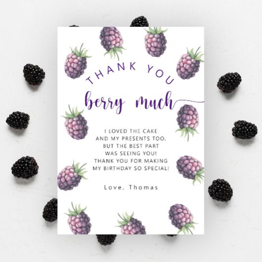 Fête d'anniversaire Blackberry merci beaucoup