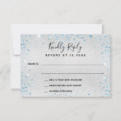 Fête d'anniversaire bleu argenté RSVP (Devant)