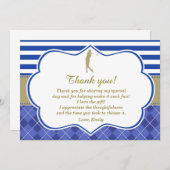 Fête d'anniversaire bleue de carte de (Devant / Derrière)