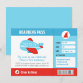 Fête d'anniversaire bleue de carte d'embarquement (Devant / Derrière)