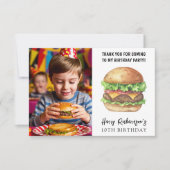 Fête d'anniversaire Burger aquarelle Merci (Devant)