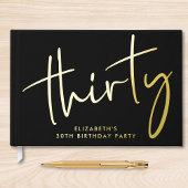 Fête d'anniversaire chic script noir 30 ans